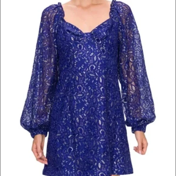 Endless Rose Violet Sweetheart Neck Lace Dress Endless Rose Violet Sweetheart Neck Lace Dress